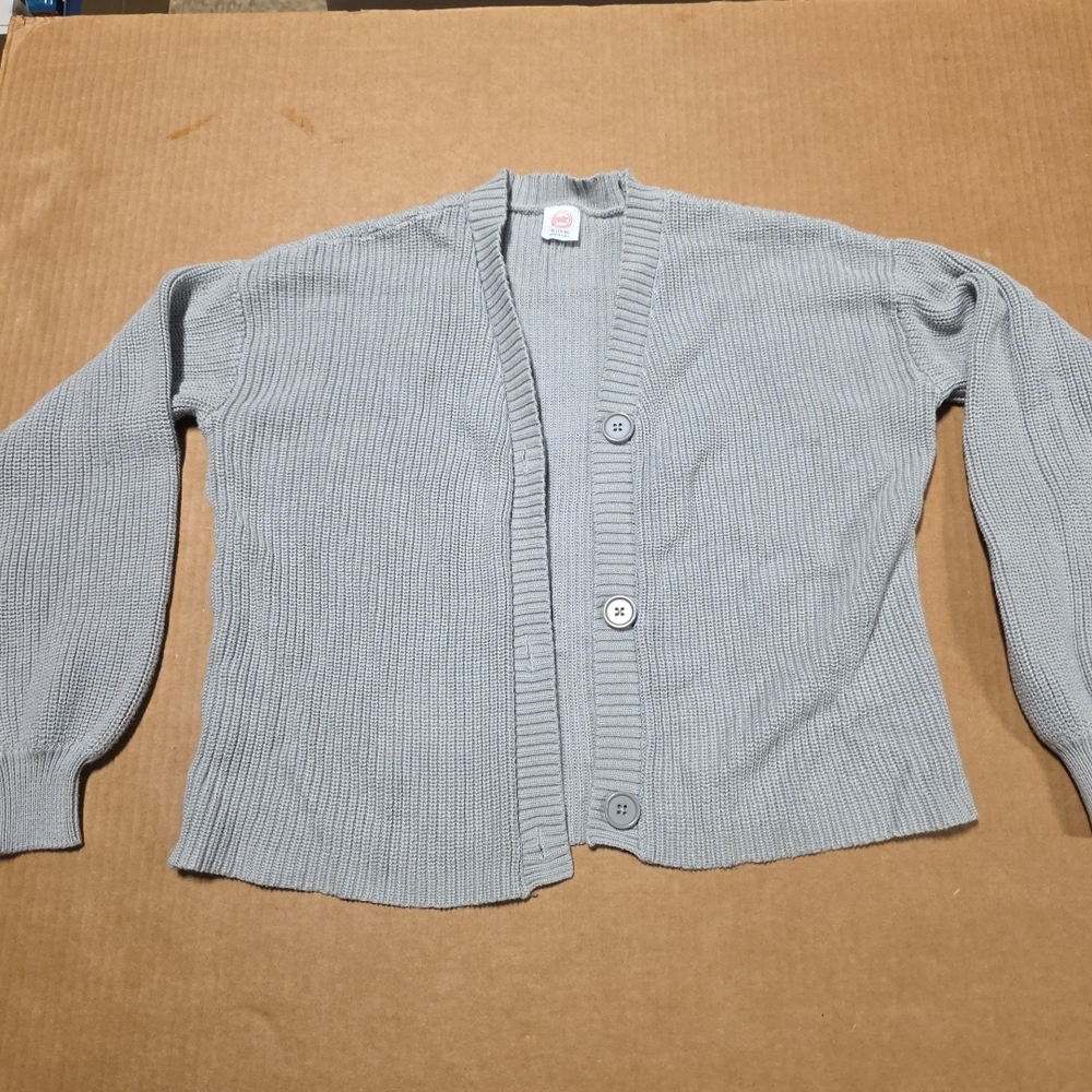 Wonder Nation Girls  Button-Front Cardigan Sweater-Gray- XL (14-16)